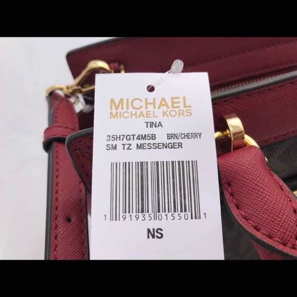 Michael Kors Tina Small Top Zip Satchel MK Cherry - Picture 5 of 6